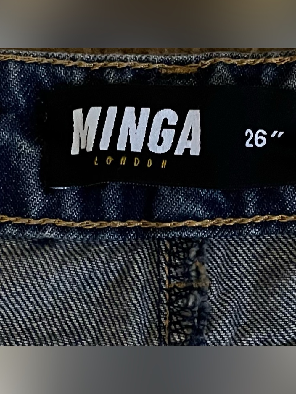 Minga London Washed Denim Grunge Utility Skirt size 26 - Picture 13 of 15